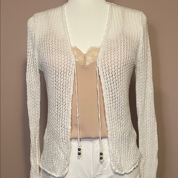 Liz Claiborne Sweaters - Liz Claiborne White Open-Knit Cardigan